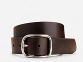 Center Bar Belt, Dark Brown
